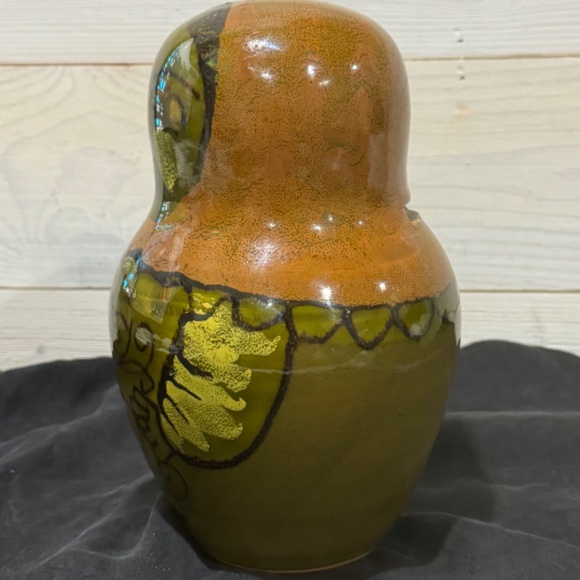 VVintage Coin Bank Nesting Doll Italian Pottery Signed - Picture 6 of 11